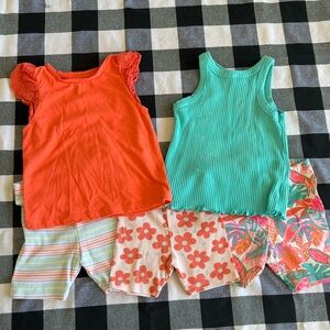 Colorful Toddler Tank Tops and Shorts Set